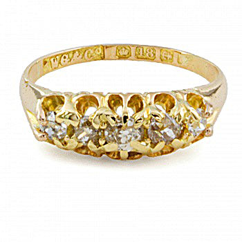 18ct gold Diamond 5 stone Ring size L